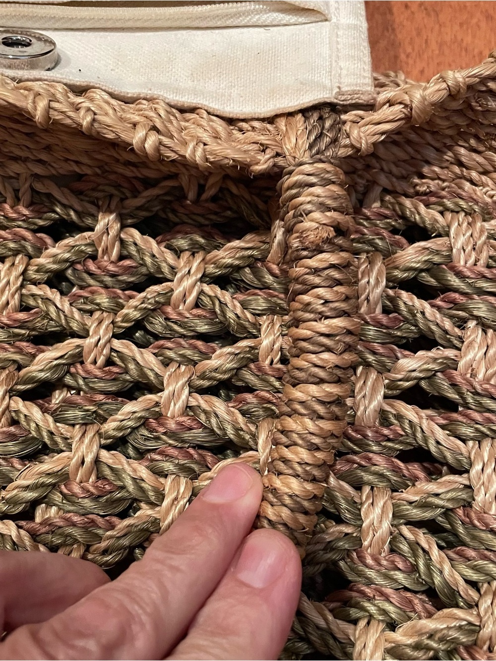 Nine West Natural Brown Woven Seagrass Tote - Picture 7 of 15